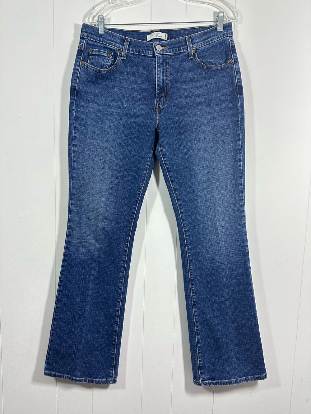 Levis 515 Bootcut Denim Blue Size 14 Long Jeans Womens Medium Wash Mid Rise